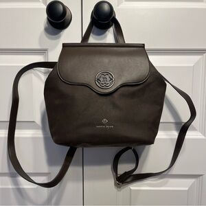 Nanette Lepore Brown Vegan Leather Logo Convertible Backpack